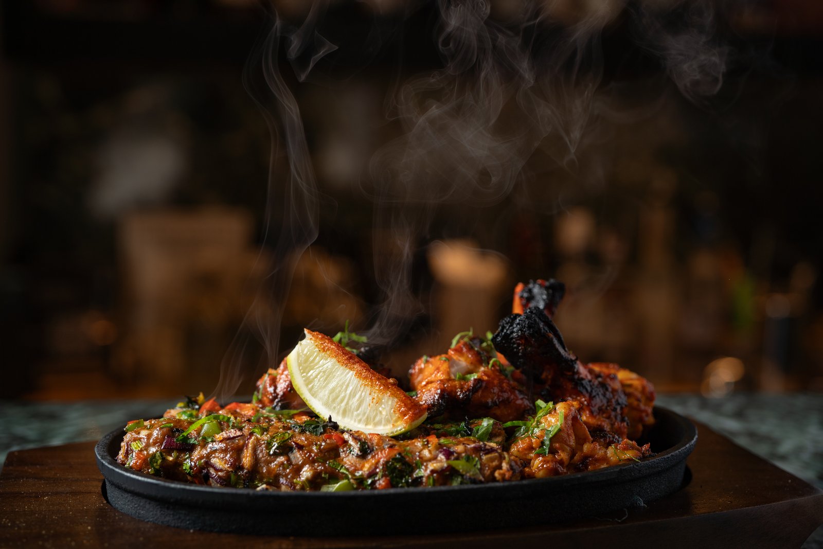 Food photography — sizzling dish