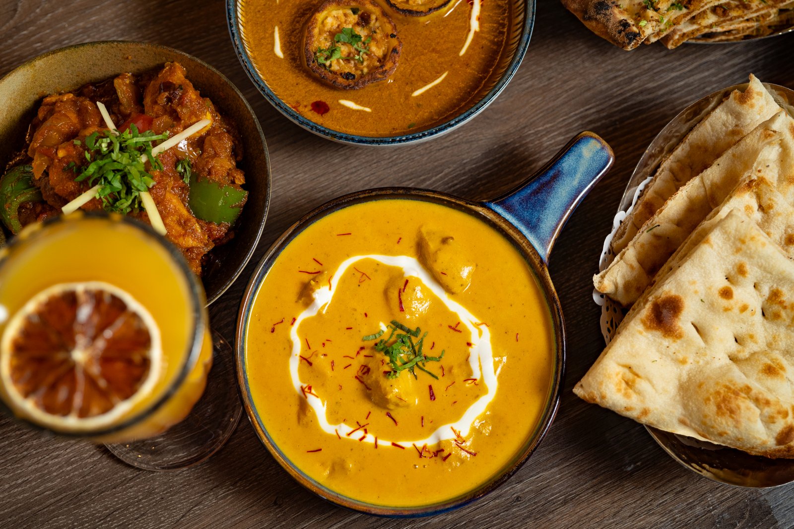 Food photography — curry spread